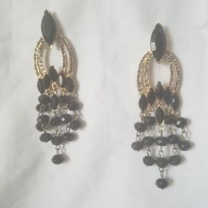 Gold and black  drop earrings